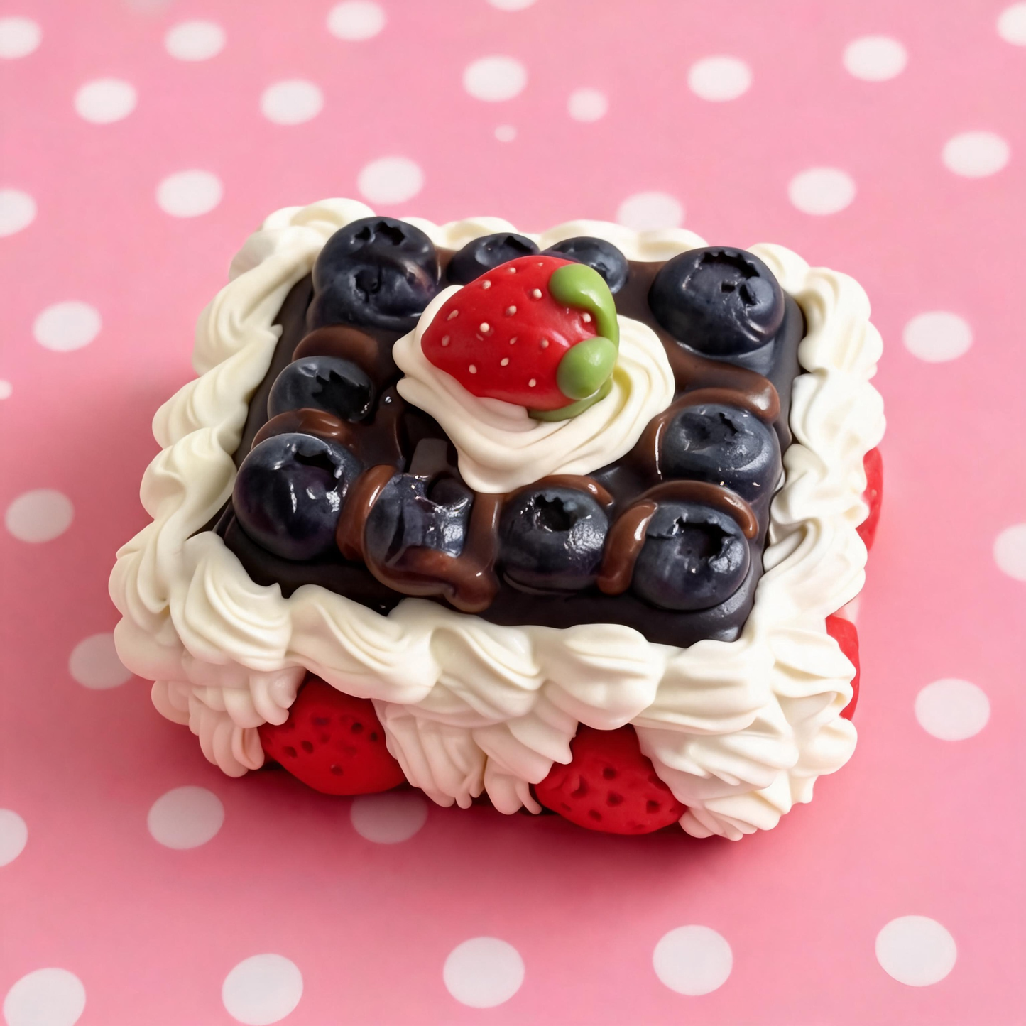 Blueberry Strawberry Chocolate Cake Silicone Squishy Toy