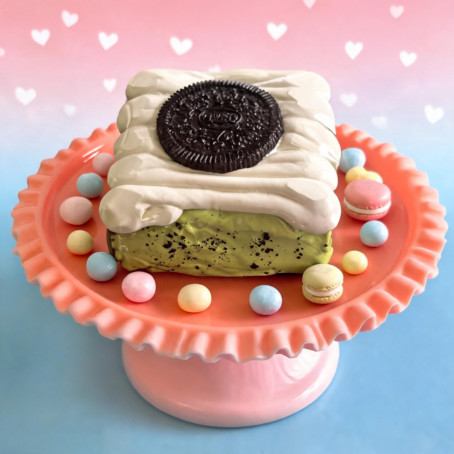 Matcha Oreo Cake Silicone Squishy Toy