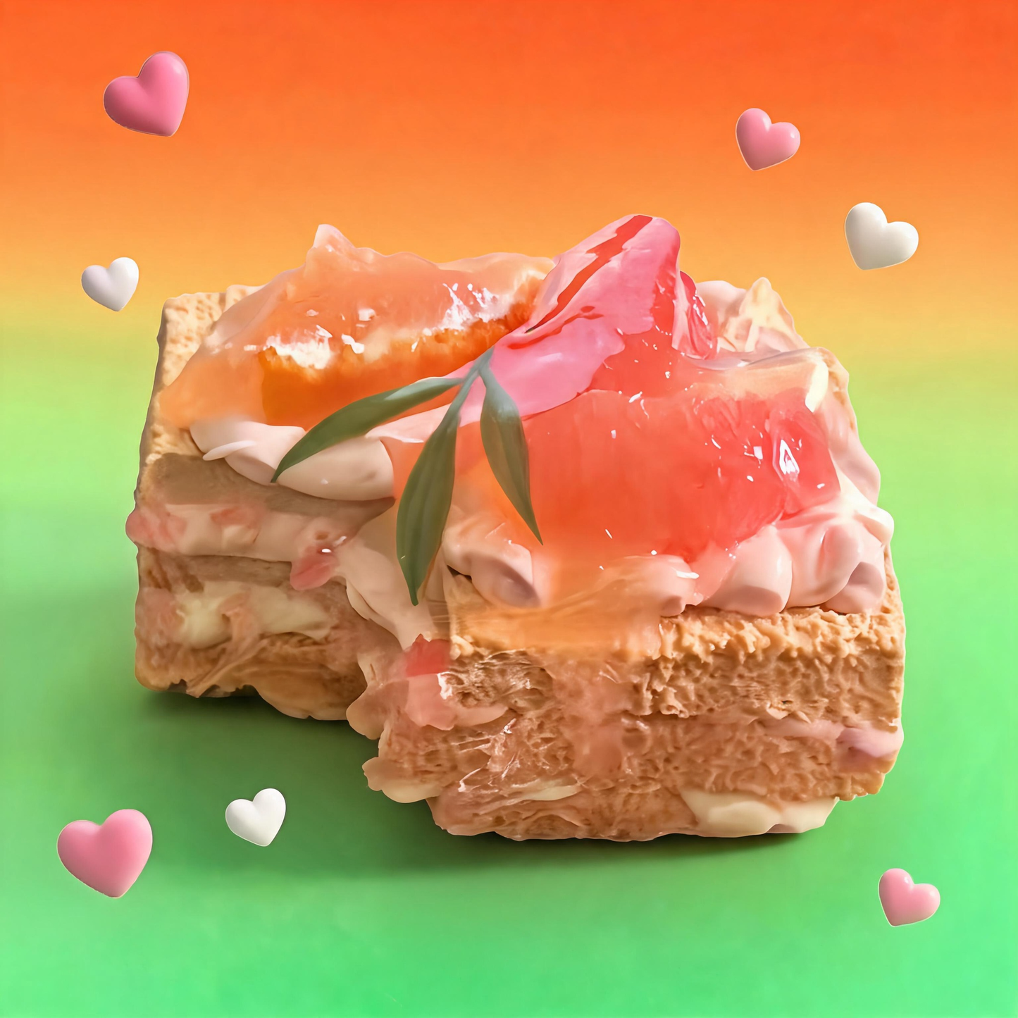 Peach Mille-Feuille Silicone Squishy Toy