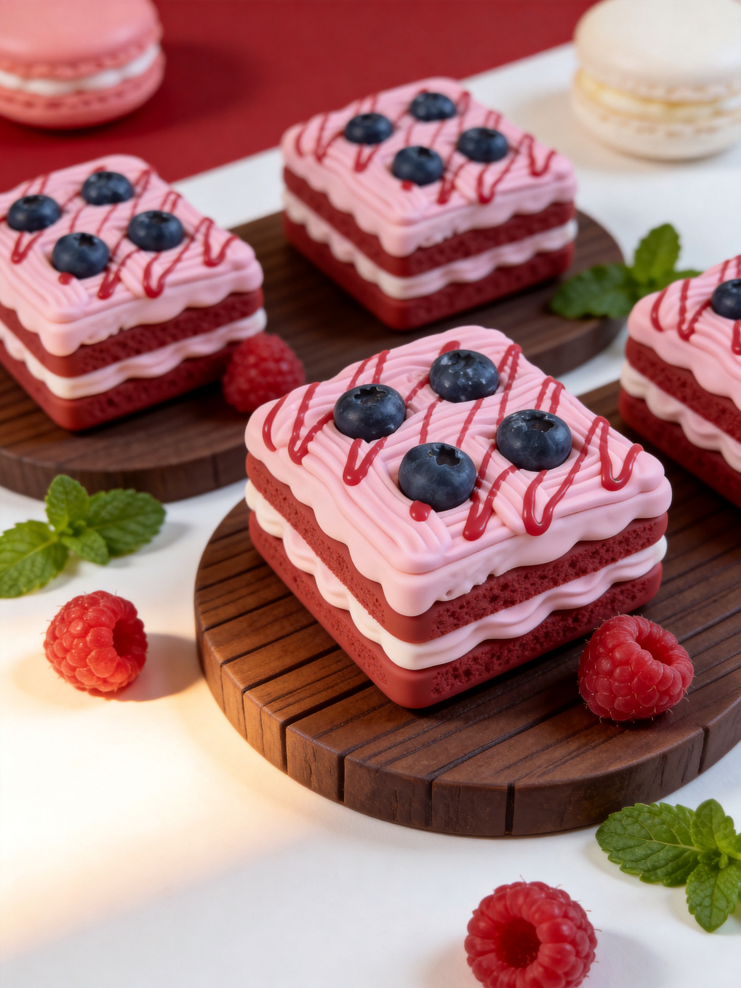 Red Velvet Blueberry Cake Squishy