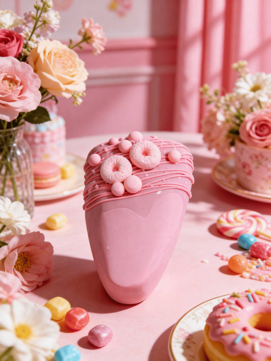Pink Heart Cake Silicone Squishy