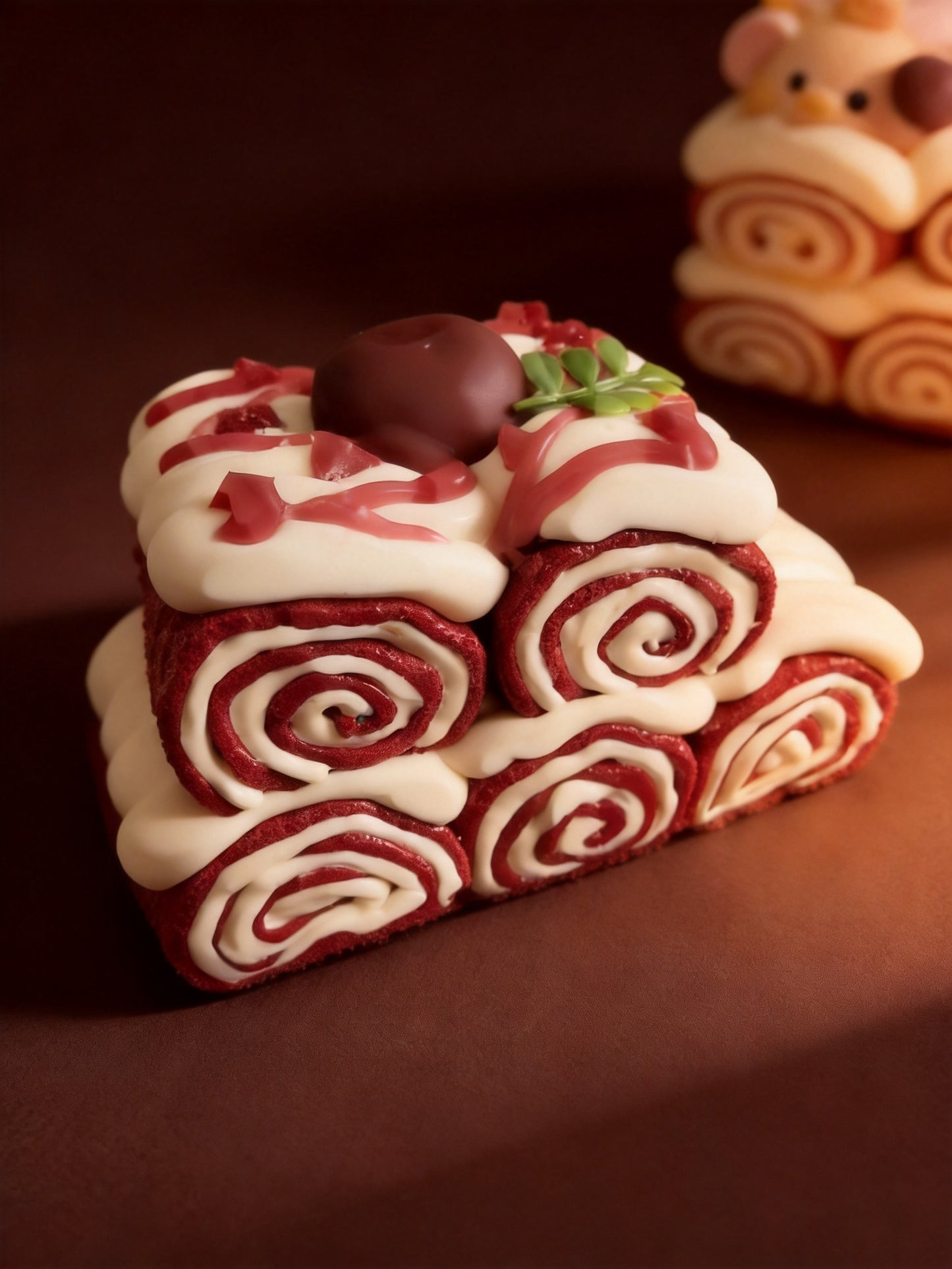 Red Velvet Swiss Roll Cake Squishy