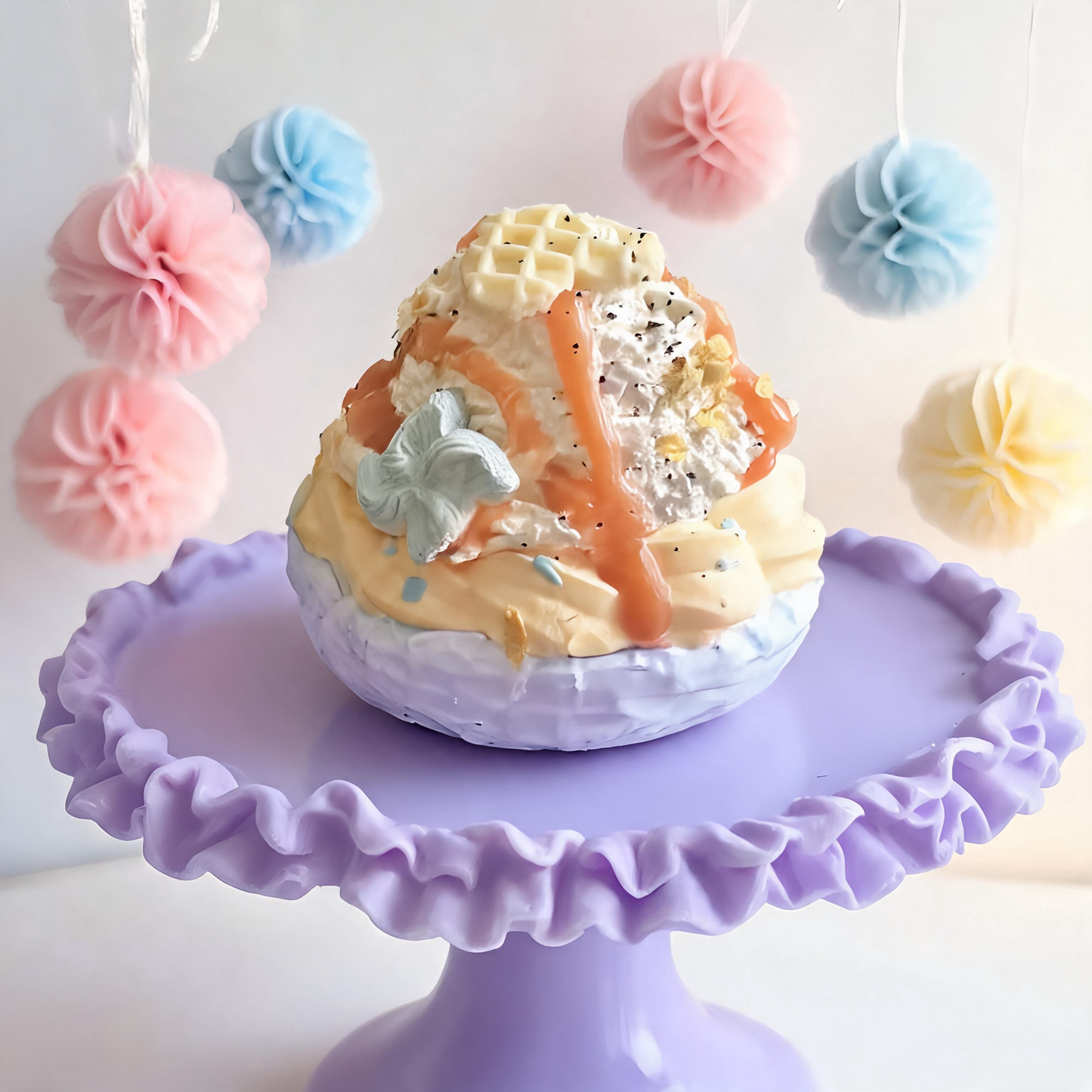 Waffle Ice Cream Silicone Squishy Toy