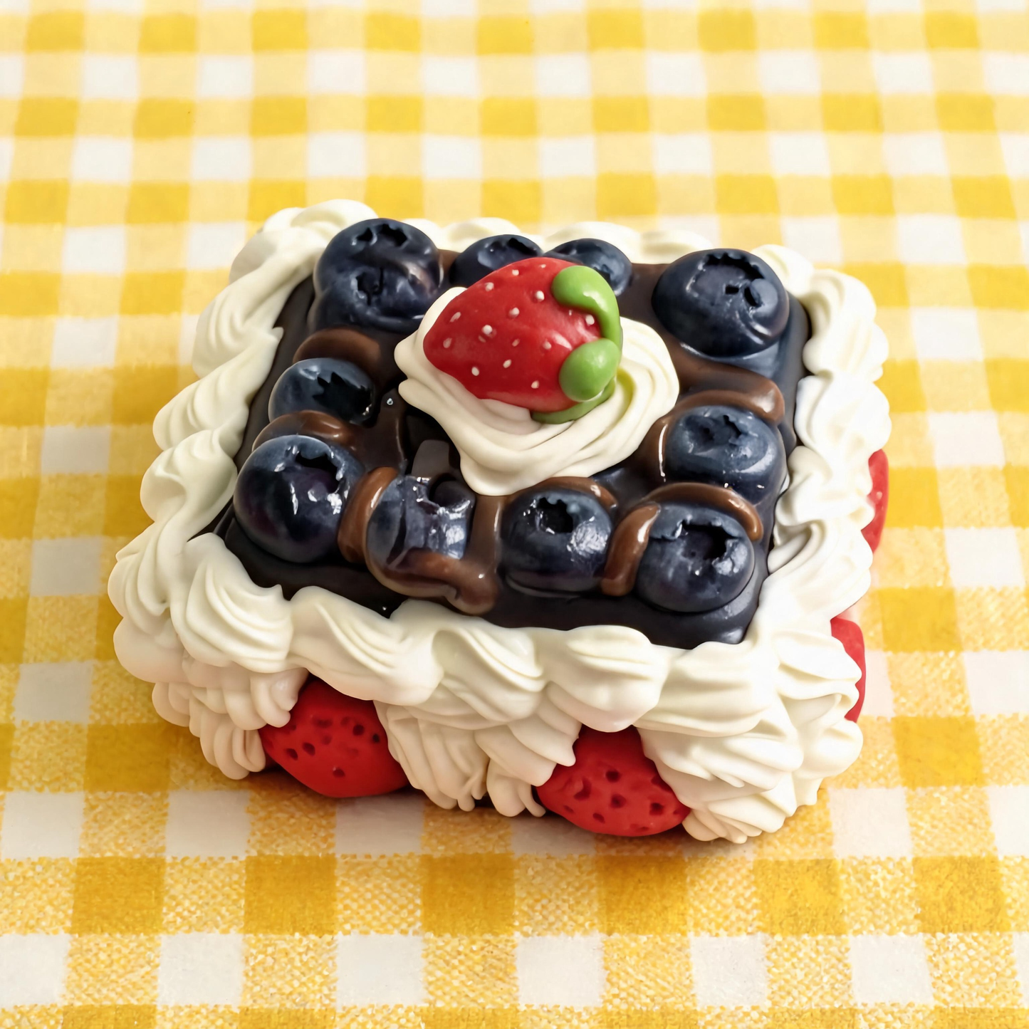 Blueberry Strawberry Chocolate Cake Silicone Squishy Toy