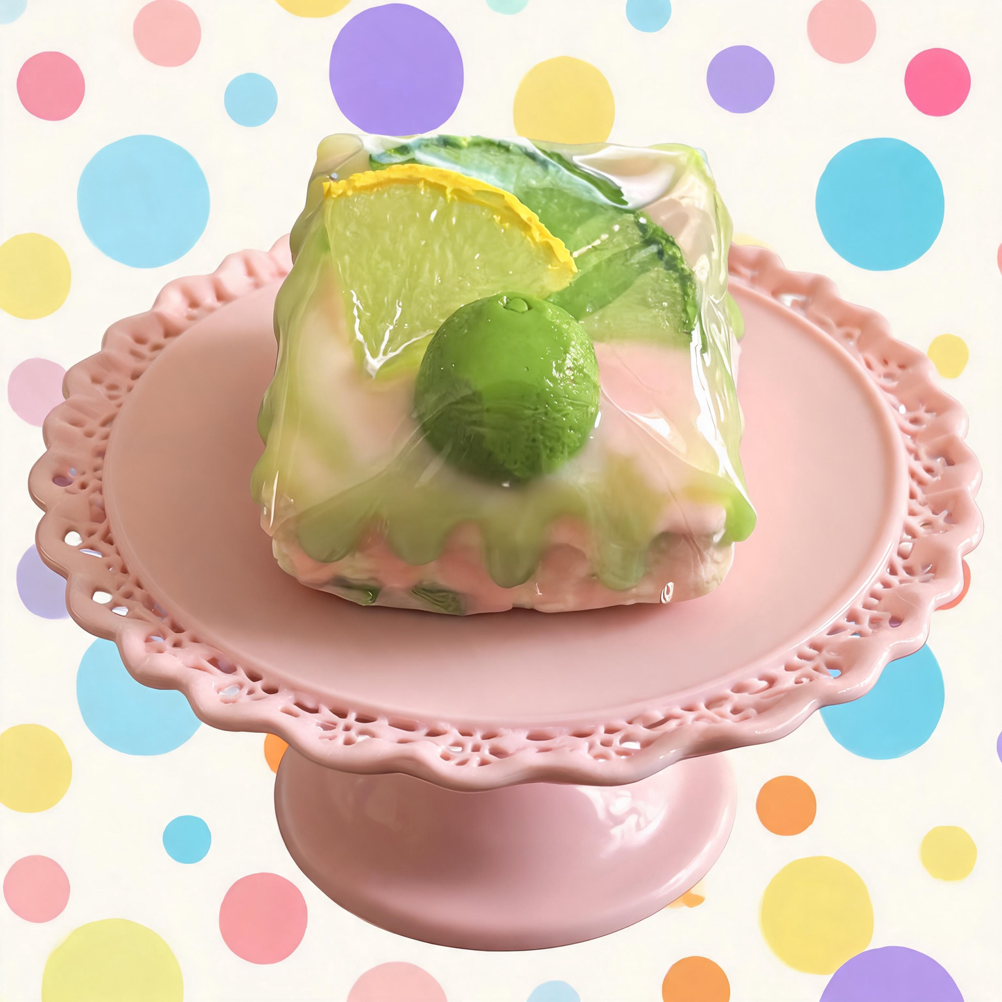 Lime Macaron Cake Silicone Squishy Toy