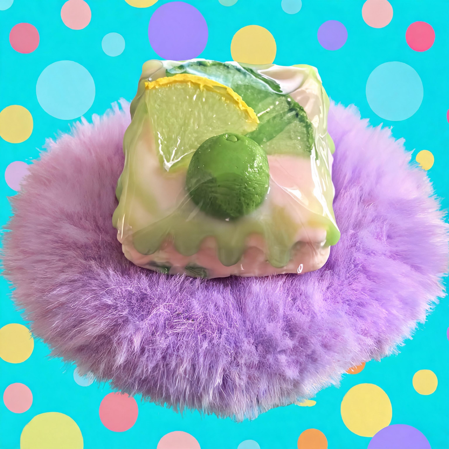 Lime Macaron Cake Silicone Squishy Toy