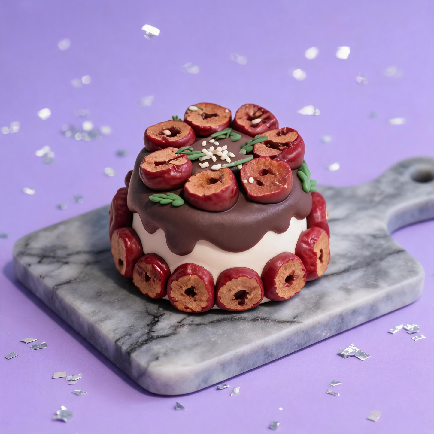 Red Date Chocolate Cake Silicone Squishy Toy
