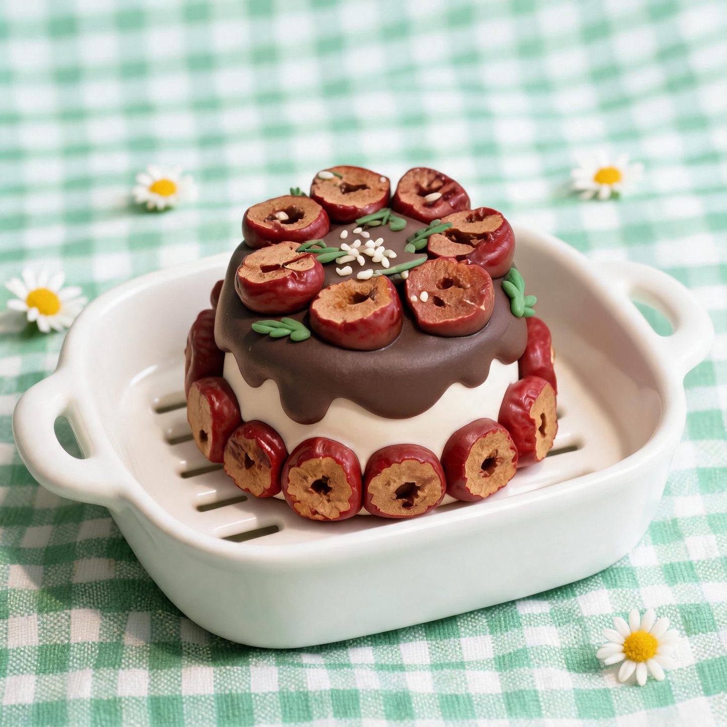 Red Date Chocolate Cake Silicone Squishy Toy