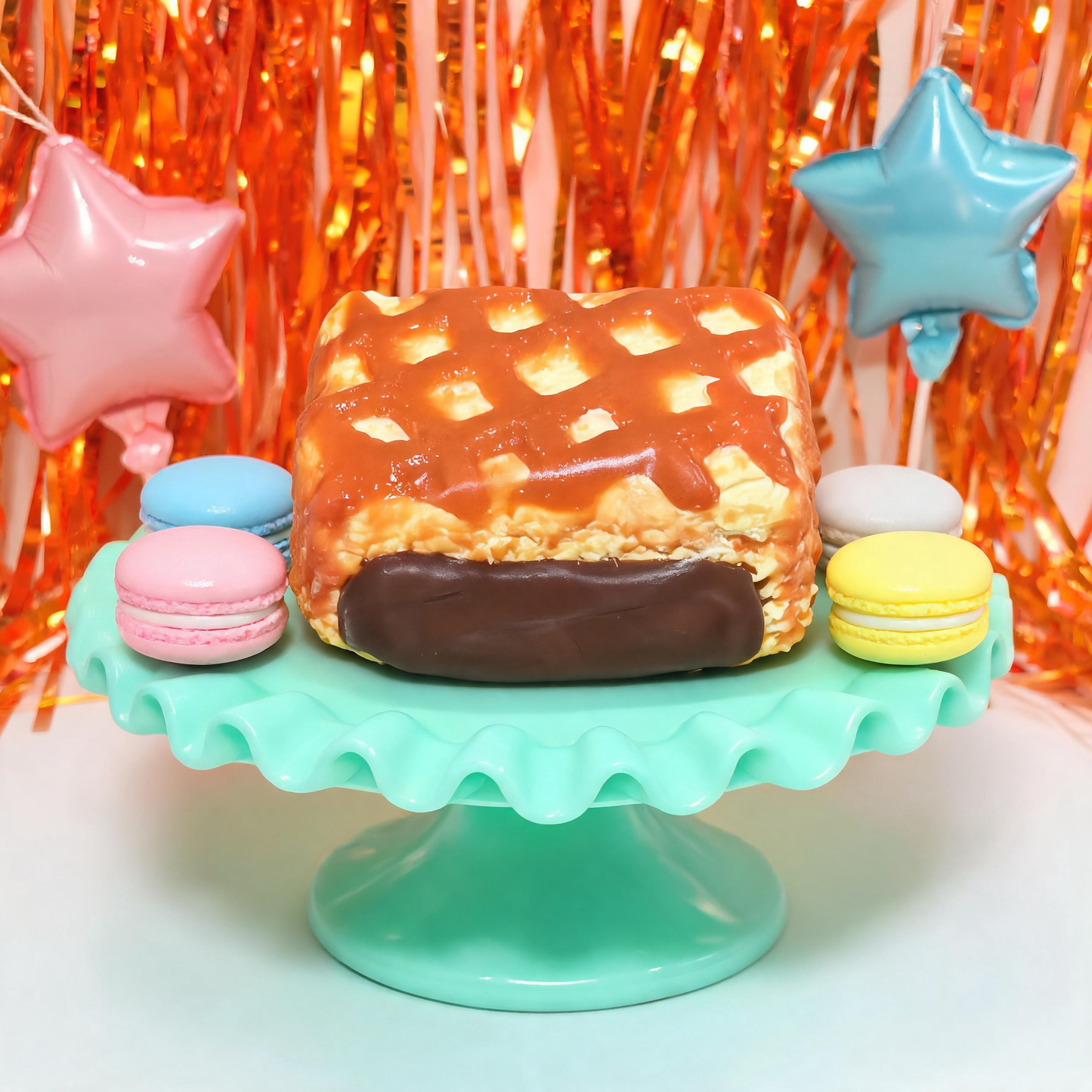 Caramel Waffle Chocolate Cake Silicone Squishy Toy