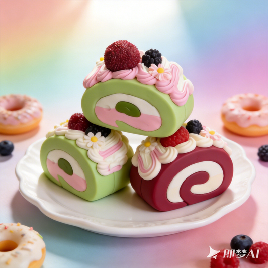 Matcha Swiss Roll Silicone Squishy