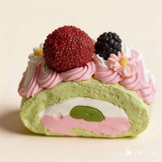 Matcha Swiss Roll Silicone Squishy